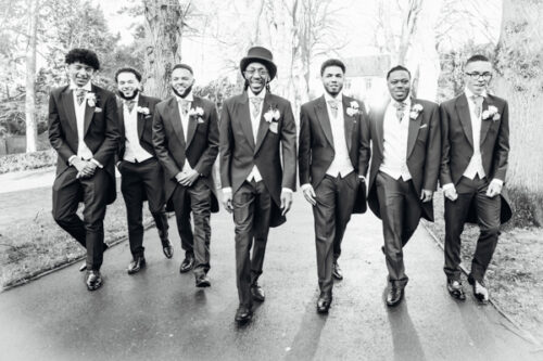 The wedding party together