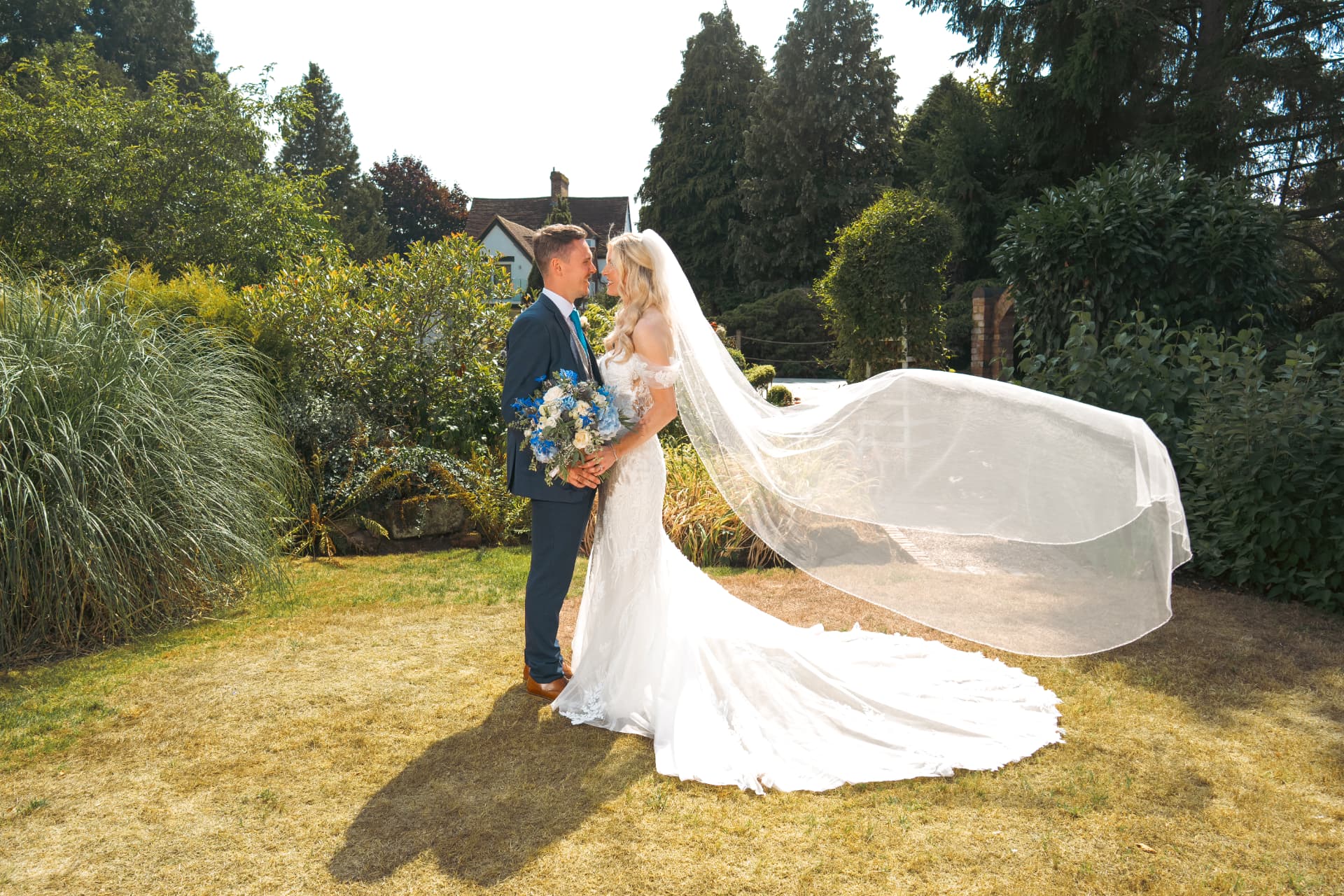 A fleeting wedding-day portrait